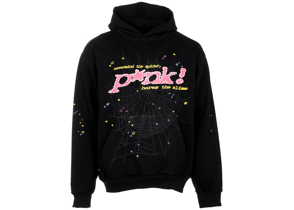 Sp5der Hoodie Pink! Black